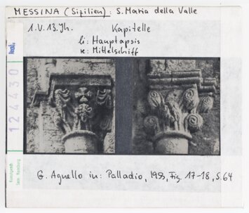 Vorschaubild Messina (Sizilien): S.Maria della Valle 1.Viertel 13.Jh., Kapitelle Hauptapsis und Mittelschiff Diasammlung